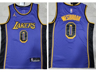 Jordan Los Angeles Lakers #0 Russell Westbrook 2022-23 Jersey Purple 