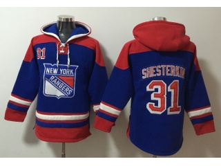 New York Rangers #31 Igor Shesterkin Hoodie Blue