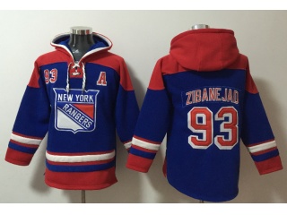 New York Rangers #93 Mika Zibanejad Hoodie Blue