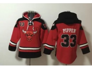 Chicago Bulls #33 Scottie Pippen Hoodies Red