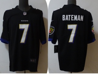 Baltimore Ravens #7 Rashod Bateman Vapor ​Limited Jersey Black 