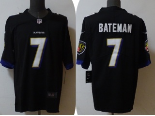 Baltimore Ravens #7 Rashod Bateman Vapor ​Limited Jersey Black 