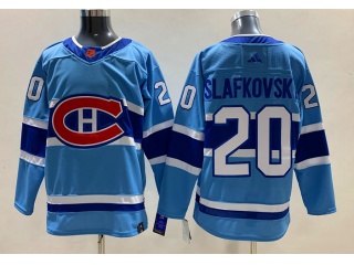 Adidas Montreal Canadiens #20 Juraj Slafkovsky 2023 Reverse Jersey Baby Blue