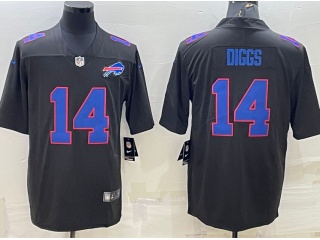 Buffalo Bills #14 Stefon Diggs With Blue Number Limited Jersey Black