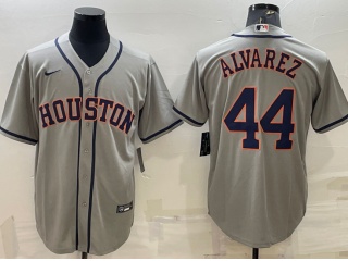 Nike Houston Astros #44 Yordan Alvarez Cool Base Jersey Grey