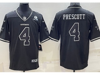 Dallas Cowboys #4 Dak Prescott Lights 2.0 Limited Jersey Black