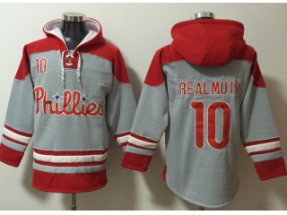 Philadelphia Phillies #10 J.T. Realmuto Hoodies Grey 
