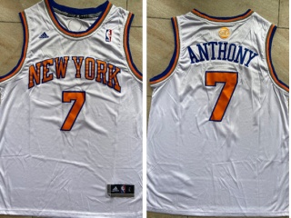 New York Knicks #7 Carmelo Anthony Jersey White