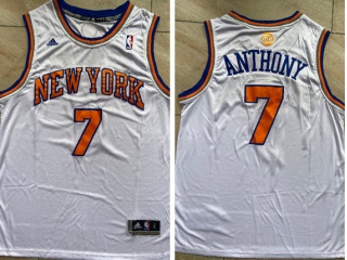 New York Knicks #7 Carmelo Anthony Jersey White 