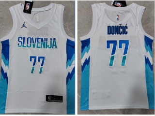 Team Slovenija #77 Luka Doncic 2022-23 Jersey White 