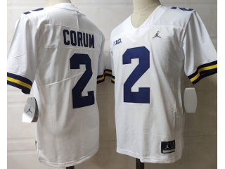 Michigan Wolverines #2 Blake Corum Jersey White