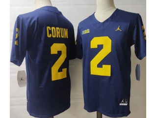 Michigan Wolverines #2 Blake Corum Jersey Blue 