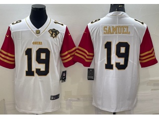 San Francisco 49ers #19 Deebo Samuel With Golden Name Limited Jersey White