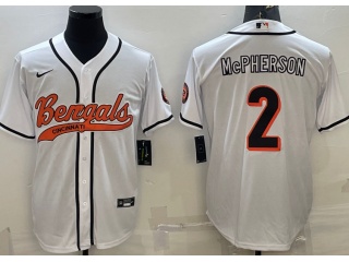 Cincinnati Bengals #2 Evan McPherson Baseball Jersey White 