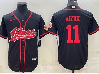  San Francisco 49ers #11 Brandon Aiyuk Baseball Jersey Black