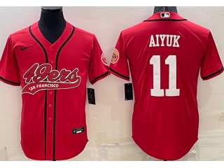 San Francisco 49ers #11 Brandon Aiyuk Baseball Jersey  Red