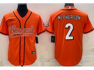Cincinnati Bengals #2 Evan McPherson Baseball Jersey Orange