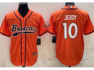 Denver Broncos #10 Jerry Jeudy Baseball Jersey Orange