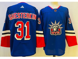 Adidas New York Rangers #31 Igor Shesterkin 2023 Reverse Jersey Blue