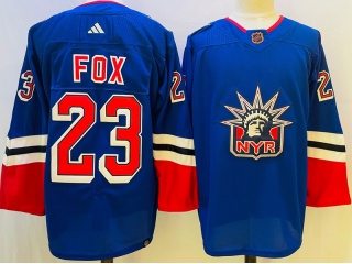 Adidas New York Rangers #23 Adam Fox 2023 Reverse Jersey Blue