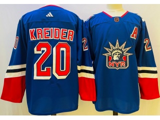 Adidas New York Rangers #20 Chris Kreider 2023 Reverse Jersey Blue