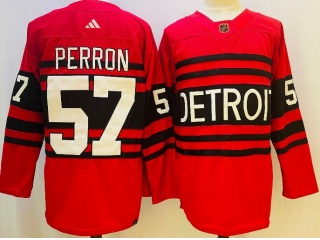 Adidas Detroit Red Wings #57 David Perron 2023 Reverse Jersey Red