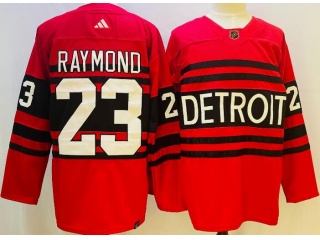 Adidas Detroit Red Wings #23 Lucas Raymond 2023 Reverse Jersey Red