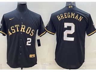 Houston Astros #2 Alex Bregman 3rd Jersey Black Golden