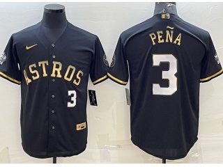 Houston Astros #3 Jeremy Pena 3rd Jersey Black Golden