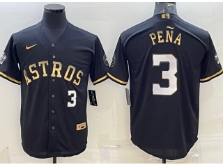 Houston Astros #3 Jeremy Pena 3rd Jersey Black Golden 