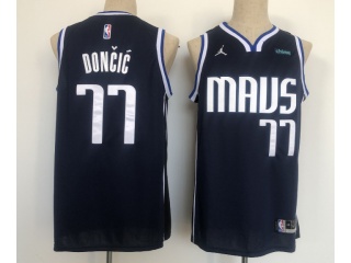 Nike Dallas Mavericks #77 Luka Doncic Mavs Jersey Dark Blue 