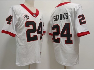 Georgia Bulldogs #24 Malaki Starks Limited Jersey White