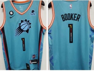 Nike Phoenix Suns #1 Devin Booker 2022-23 City Jersey Blue 