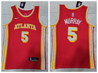 Nike Atlanta Hawks #5 Dejounte Murray Jersey Red