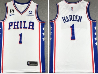 Nike Philadelphia 76ers #1 James Harden 2022-23 City Jersey White