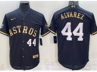 Nike Houston Astros #44 Yordan Alvarez 3rd Jersey Black Golden