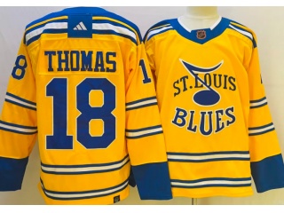 Adidas St.Louis Blues #18 Robert Thomas 2023 Reverse Jersey Yellow 