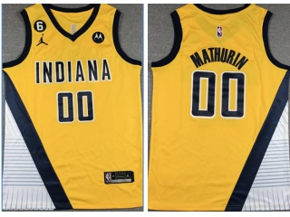 Nike Indiana Pacers #00 Bennedict Mathurin 2022-23 Jersey Yellow
