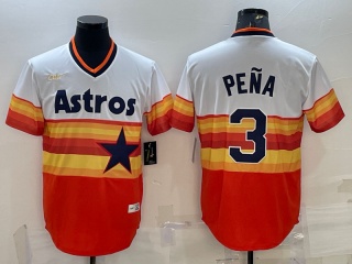 Nike Houston Astros #3 Jeremy Pena Jersey Orange Rainbow