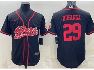 San Francisco 49ers #29 Hufanga Baseball Jersey Black 