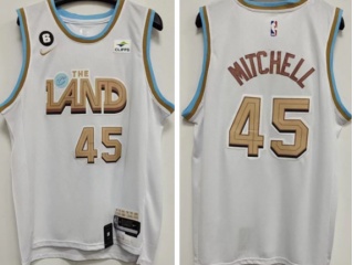 Nike Cleveland Cavaliers #45 Donovan Mitchell 2022-23 City Jersey White