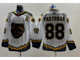 Adidas Boston Bruins #88 David Pastrnak 2023 Reverse Jersey White