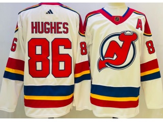 Adidas New Jersey Devils #86 Jack Hughes 2023 Reverse Jersey White