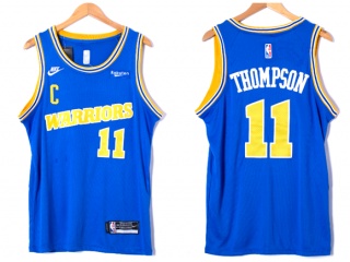 Nike Golden State Warriors #11 Klay Thompson Throwback Jersey Blue