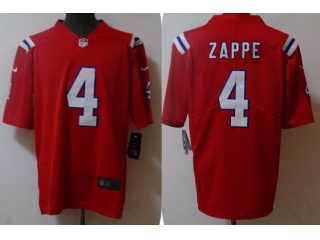 New England Patriots #4 Bailey Zappe Limited Jersey Red