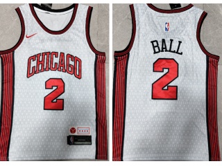Nike Chicago Bulls #2 Lonzo Ball 2022-23 City Jersey White