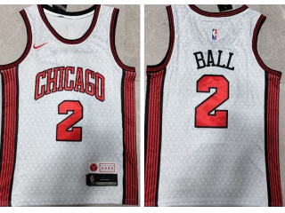 Nike Chicago Bulls #2 Lonzo Ball 2022-23 City Jersey White 