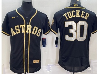 Nike Houston Astros #30 Kyle Tucker Champion Flexbase Jersey Black Gold 