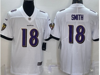 Baltimore Ravens #18 Roquan Smith Vapor Limited Jersey White