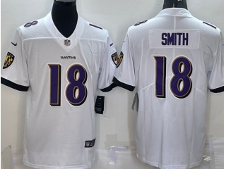 Baltimore Ravens #18 Roquan Smith Vapor Limited Jersey White 